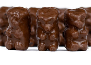 Dark Chocolate Strawberry Gummy Bears - Chamberlains Chocolate Factory & Cafe