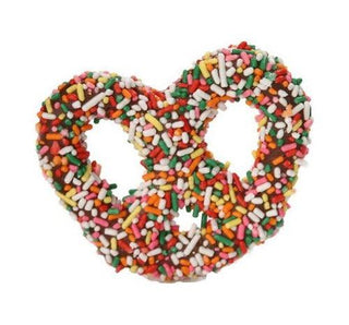 3 Pack Rainbow Sprinkled Pretzel Knots - Chamberlains Chocolate Factory & Cafe