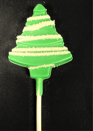 Chocolate and Sugar Crystal Christmas Tree Lollipops - Chamberlains Chocolate Factory & Cafe