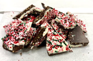 Christmas Chocolate Peppermint Crunch Bark - Chamberlains Chocolate Factory & Cafe