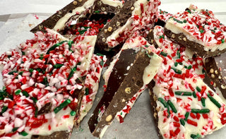 Christmas Chocolate Peppermint Crunch Bark - Chamberlains Chocolate Factory & Cafe