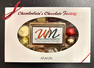 Custom Printed Chocolate Business Card Assortment With Your Logo - Chamberlains Chocolate Factory & Cafe