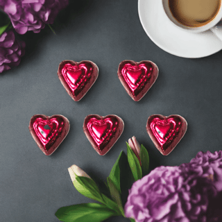 Dark Chocolate Foil Wrapped Hearts - Chamberlains Chocolate Factory & Cafe