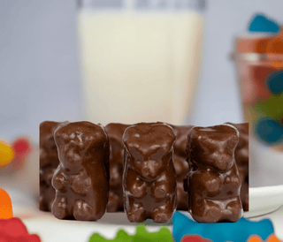 Dark Chocolate Strawberry Gummy Bears - Chamberlains Chocolate Factory & Cafe