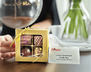 Four Piece Hand Made Truffles In Box - Chamberlains Chocolate Factory & Cafe