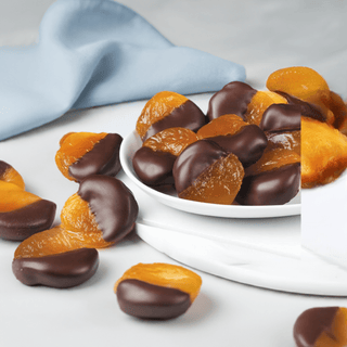 Gluten Free, Dairy Free Chocolate Dipped Apricots - Chamberlains Chocolate Factory & Cafe