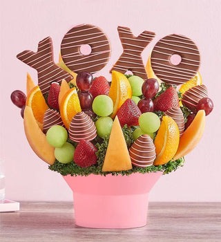 Hugs & Kisses Fruit Bouquet, Great For Birthday - Chamberlains Chocolate Factory & Cafe