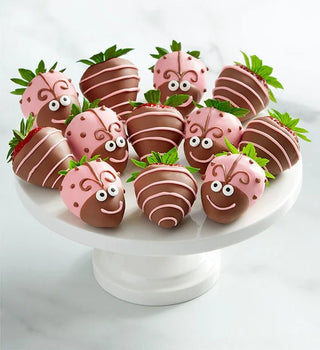 Pink Ladybug Dipped Strawberries - Chamberlains Chocolate Factory & Cafe