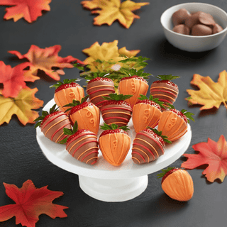 Pumpkin and Fall Chocolate Dipped Strawberries - Chamberlains Chocolate Factory & Cafe