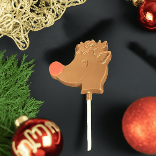 Rudolph Milk Chocolate Lollipop - Chamberlains Chocolate Factory & Cafe