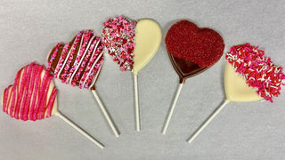 Valentine Chocolate Heart Lollipops - Chamberlains Chocolate Factory & Cafe